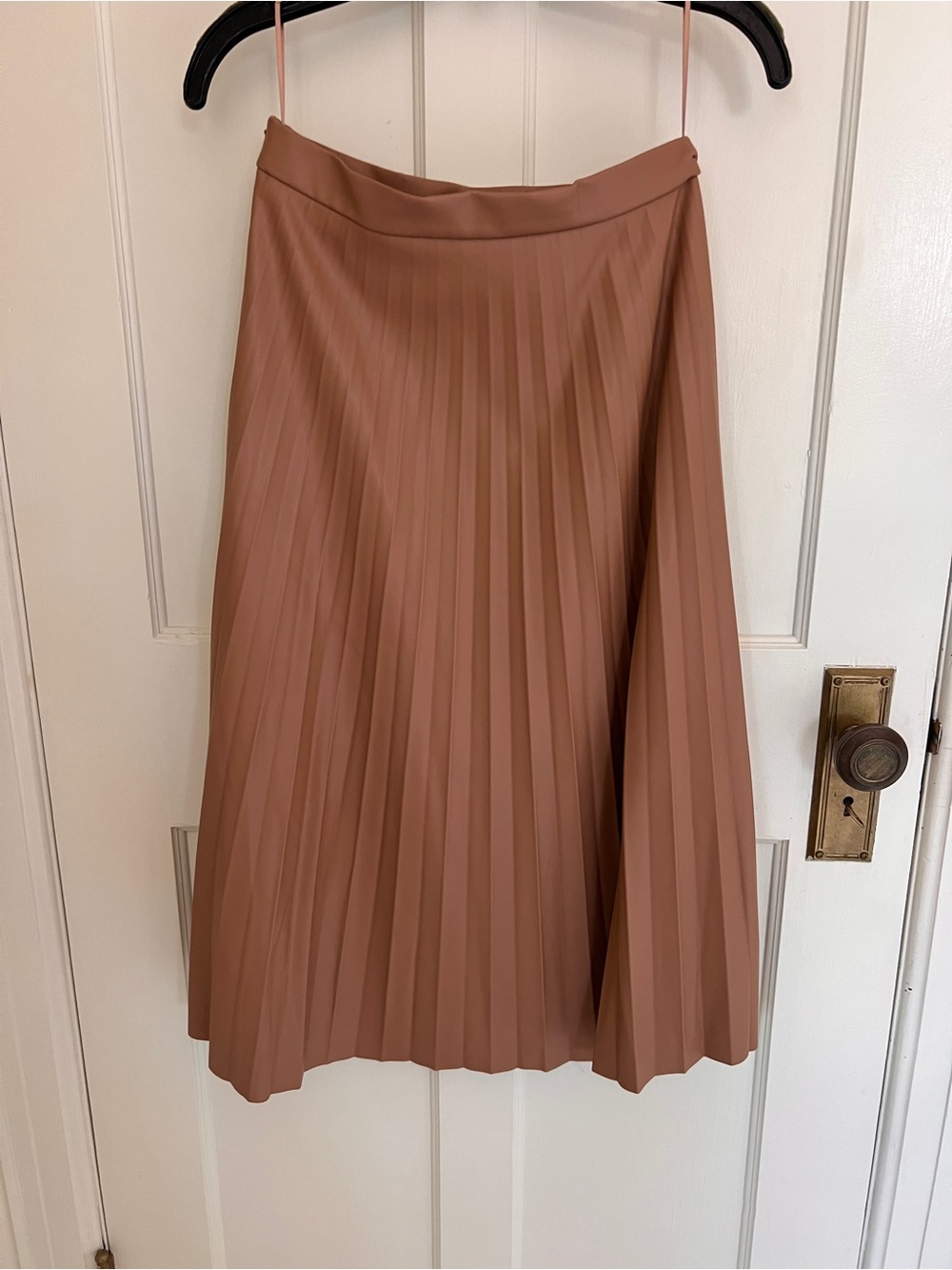 7 For All Mankind Pleated Midi Skirt in Mauve Brown